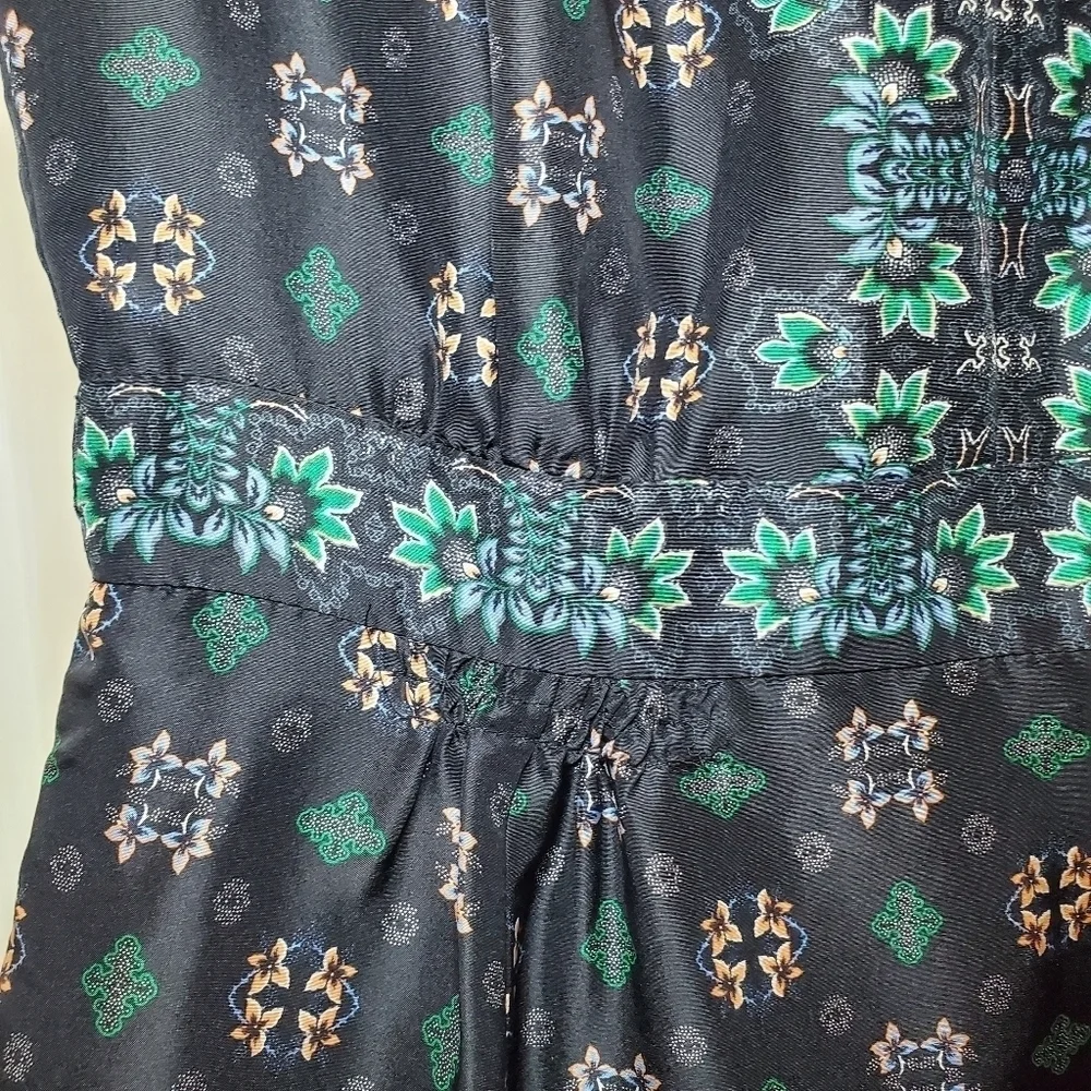 J.Crew Women Boho Cottage Core Silk Cap Sleeve Mirrored Floral Dress Soft Sz 6P